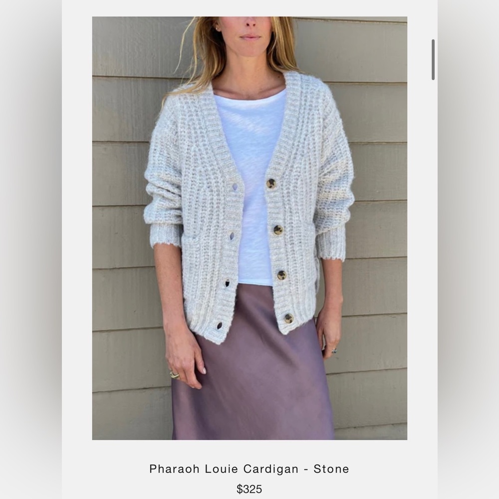 Pharaoh Collection Louie Oversized Cardigan - Stone